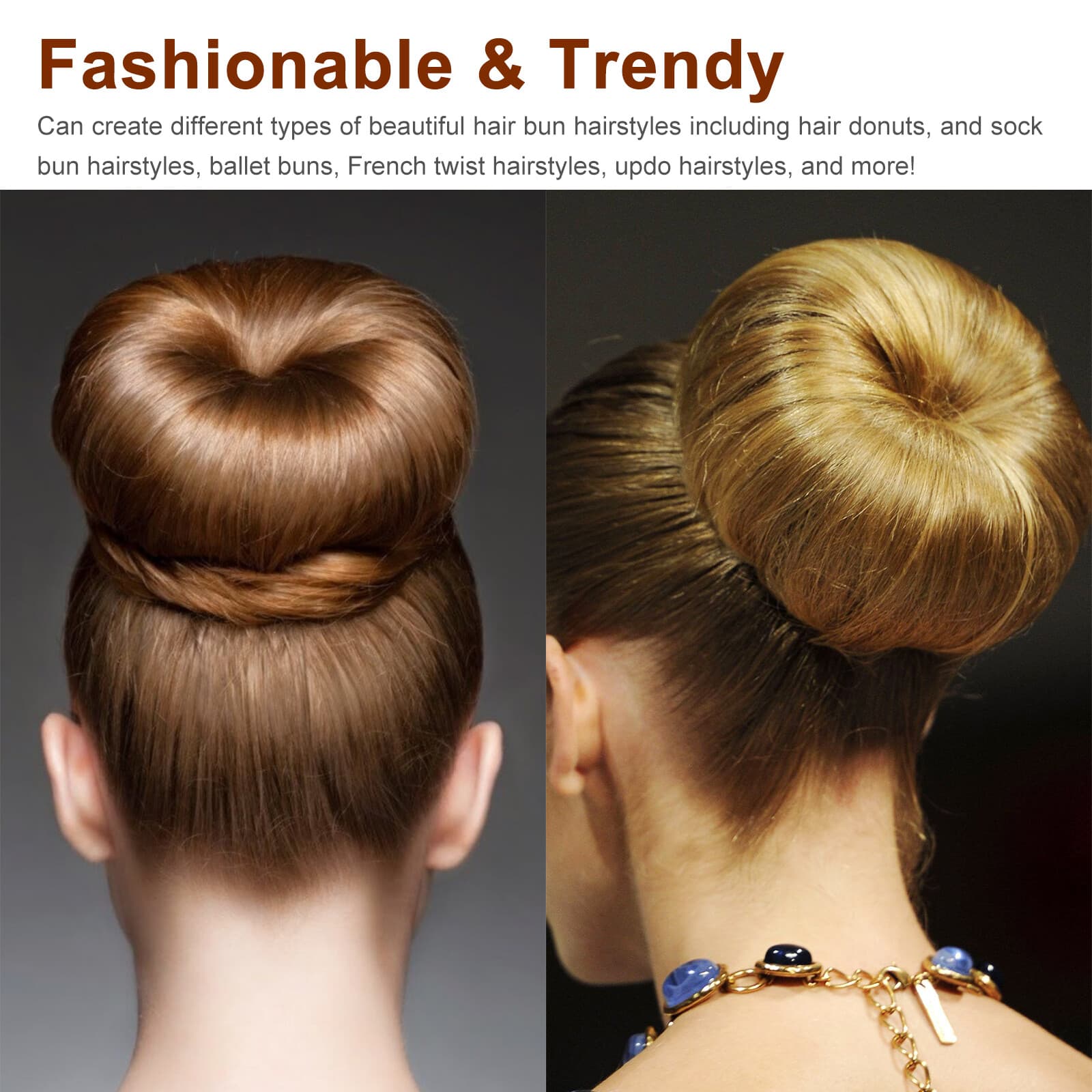 Hair Donut Bun Maker Magic Styling French Chignon Ballet Sock Updo DIY Tool 4PCS 3