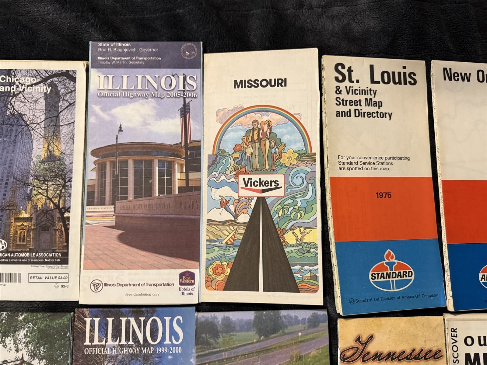 #1 VINTAGE LOT OF 24 US STATE TRAVEL MAPS AMERICAN PHILLIPS 66 SINCLAIR ++ 3