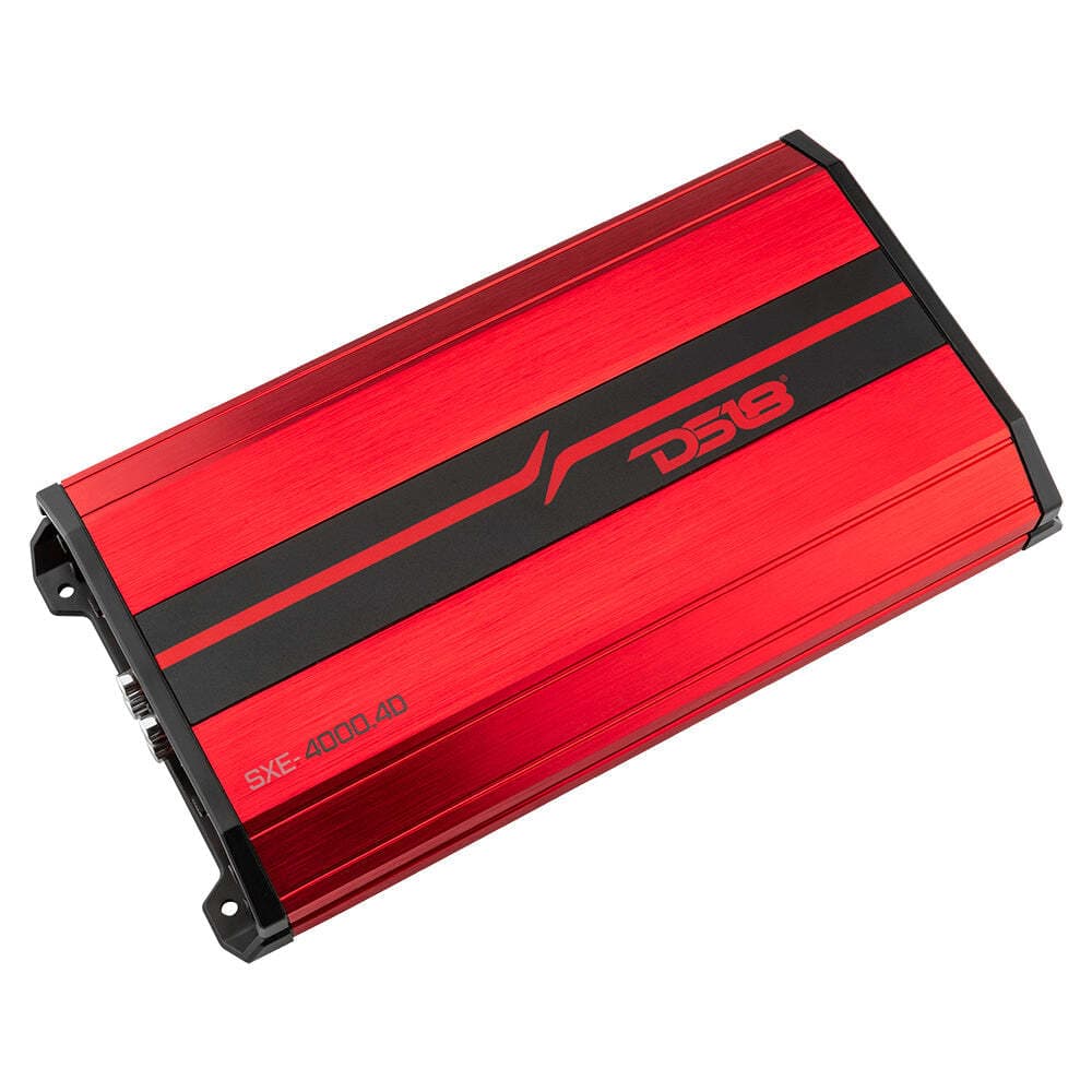 DS18 Car Audio Full Range 4 Channel 4000 Watt Amplifier Class D Red SXE-4000.4D