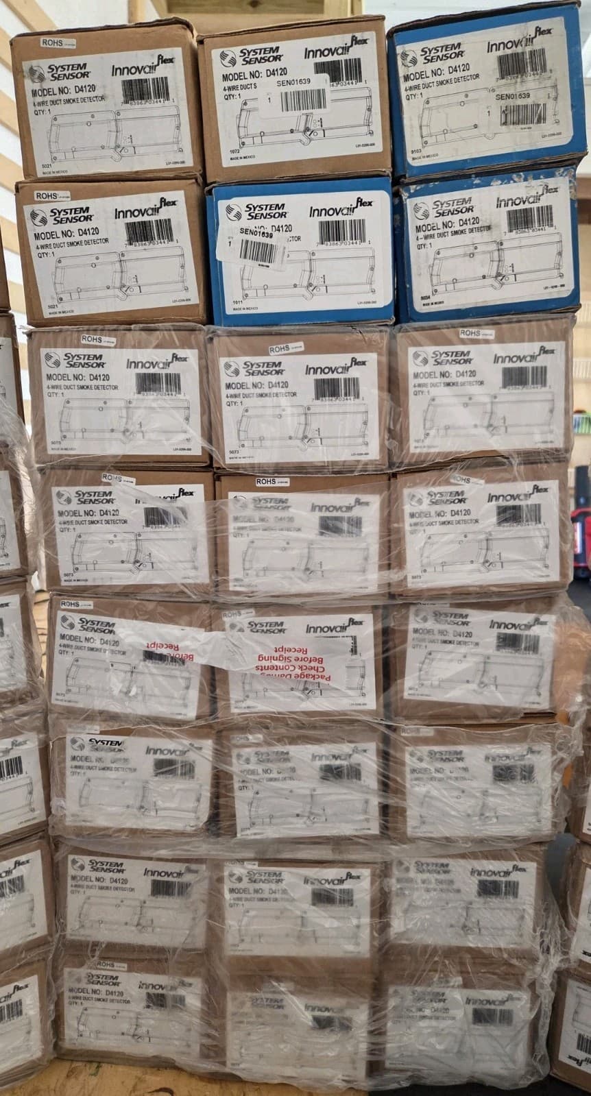 SYSTEM SENSOR D4120 4 WIRE PHOTOELECTRIC 24V AC/DC OR 120VAC DUCT SMOKE DETECTOR 3