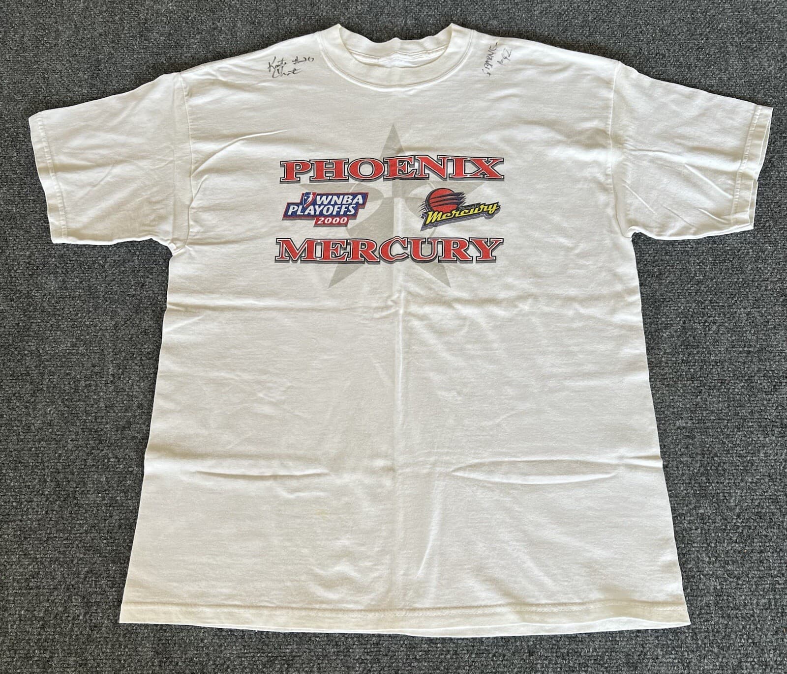 Phoenix Mercury WNBA 2000 Playoffs Autographed T Shirt 2 Signatures