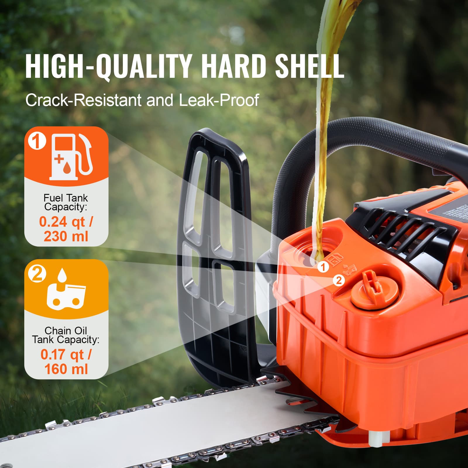 25.4CC 12" Gasoline Chainsaw Powered Wood Cutting Engine Gas Chain Saw 6