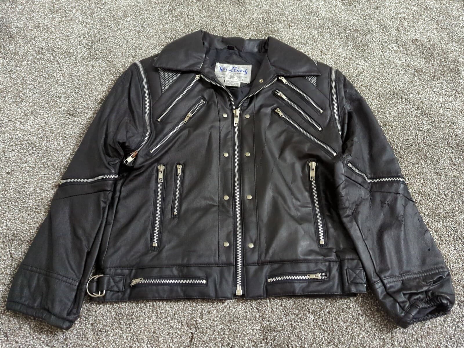 VINTAGE Michael Jackson Thriller Jacket Black Thrilling Size 10 Youth Mid 1980s!
