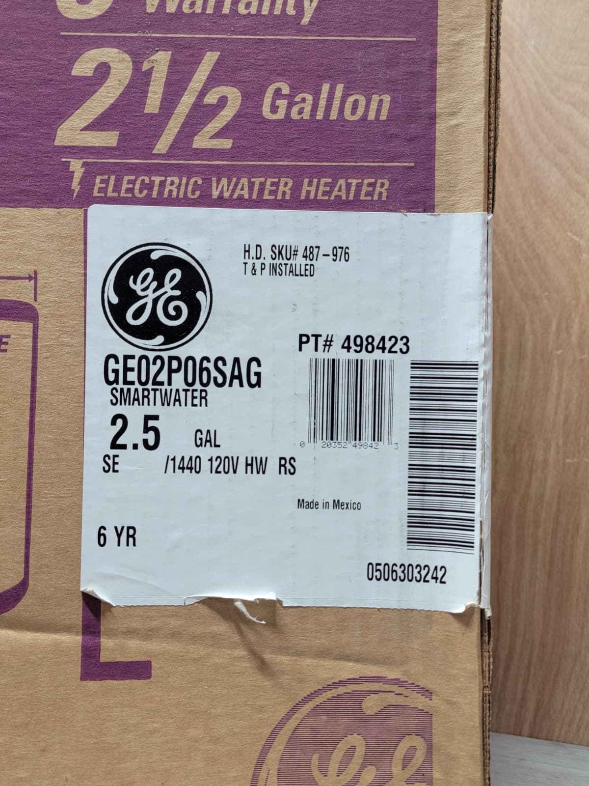 GE GE02P06SAG 120 Volt Electric Mini 2.5 Gallon Hot Water Heater  4