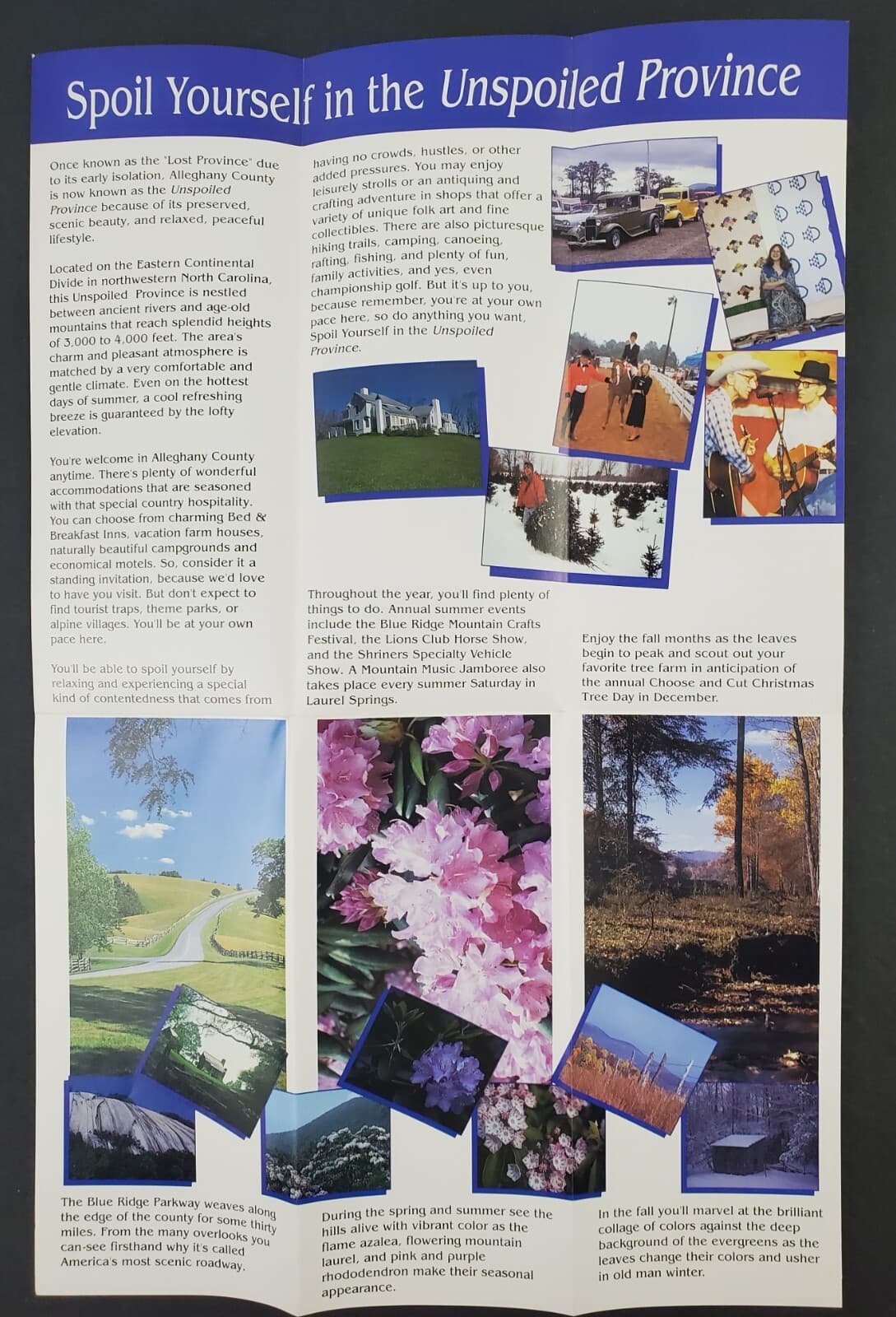 1990s Sparta Alleghany County North Carolina Tourist Vintage Travel Brochure NC 2