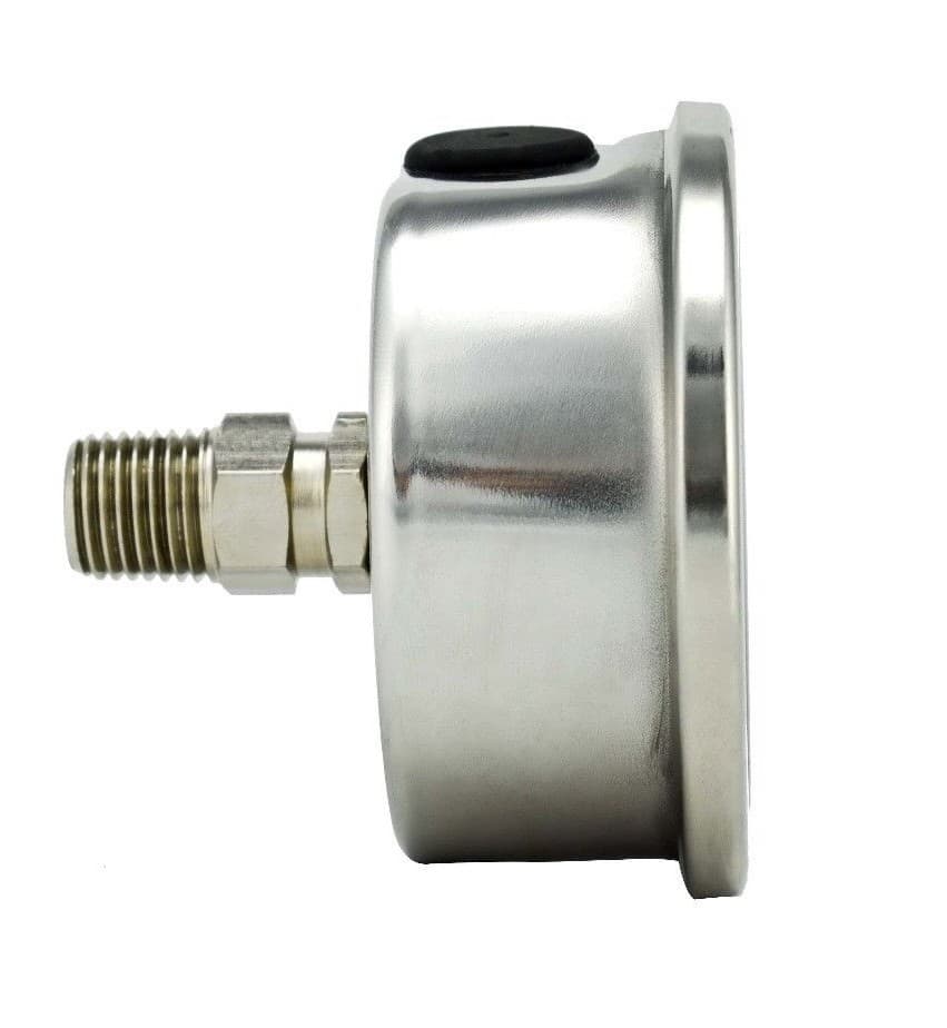 2" Pressure Gauge, Stainless Steel Case, Liquid Filled, Back Mnt, 1500 Psi 2