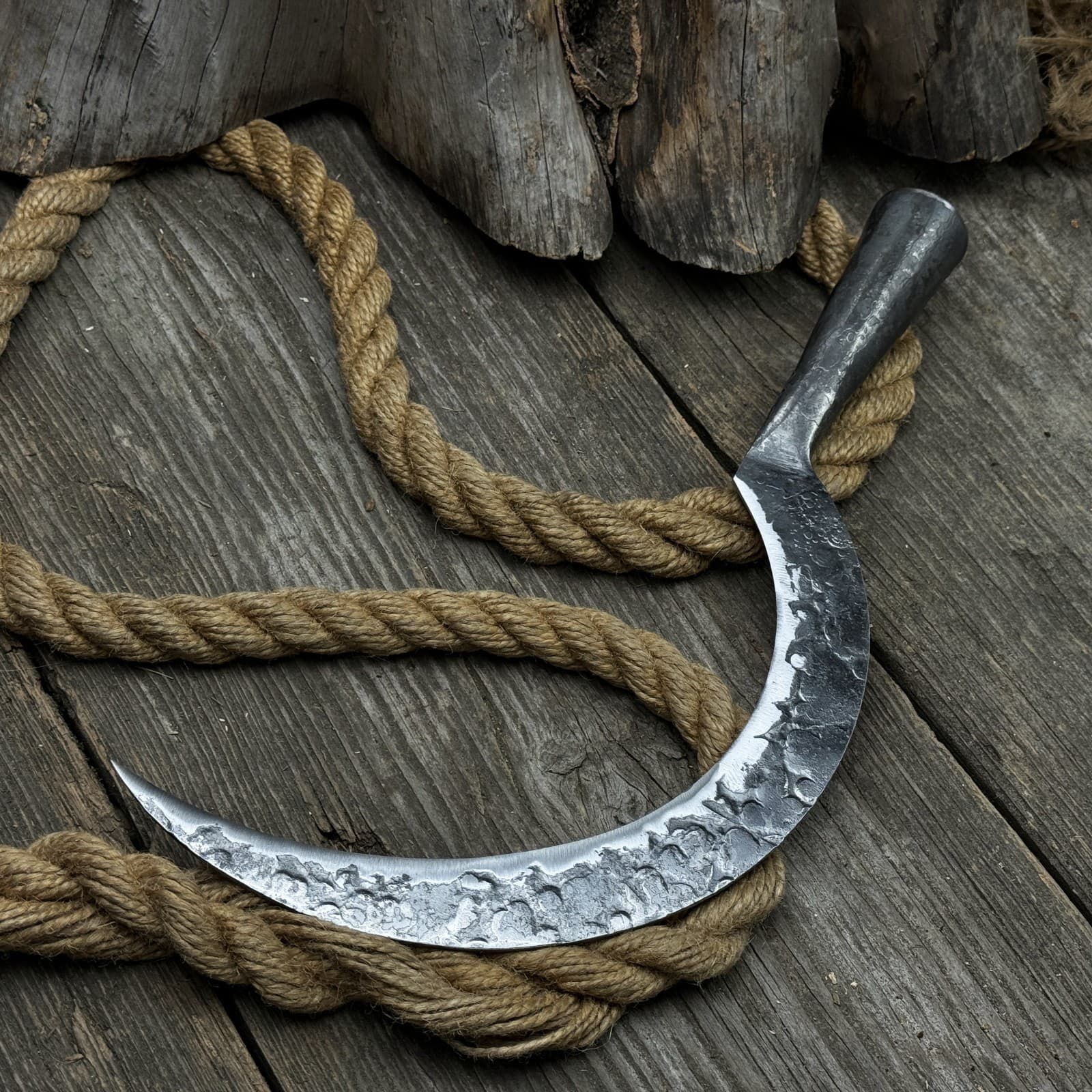 Sickle with Forged Handle. Razor Sharp Blade. Gardening Sickle. Forged Boline. 3