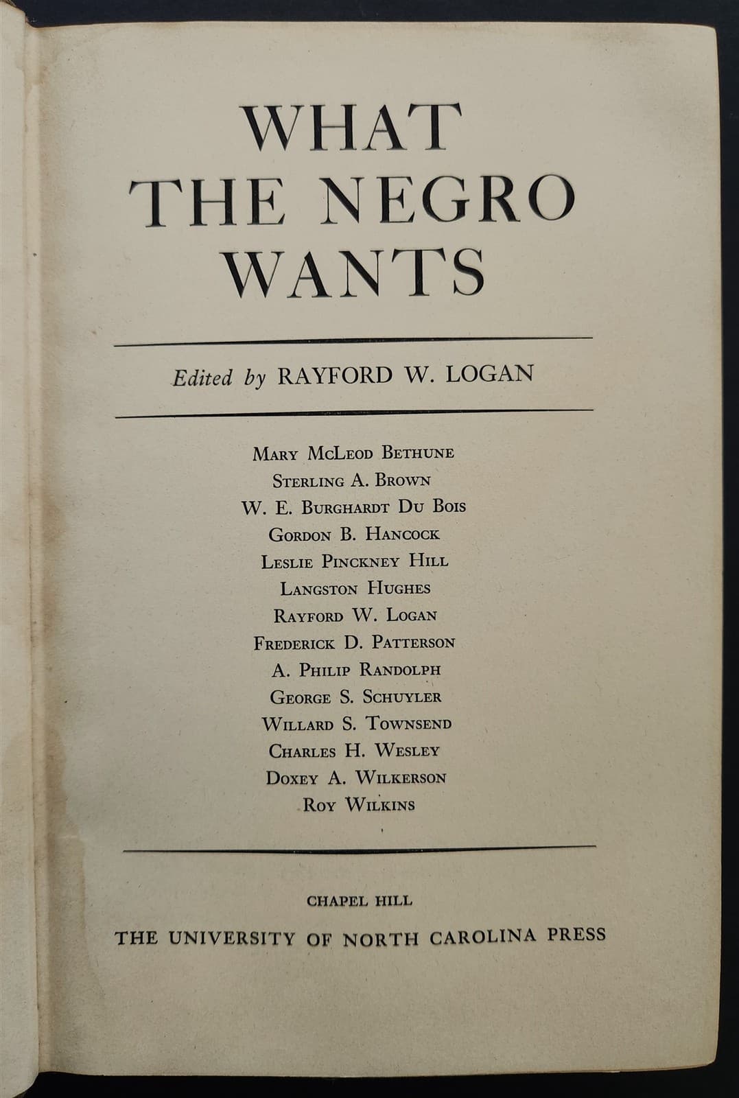 1944 vintage WHAT THE NEGRO WANTS BOOK equality 1st class citizenship 4 freedoms 2