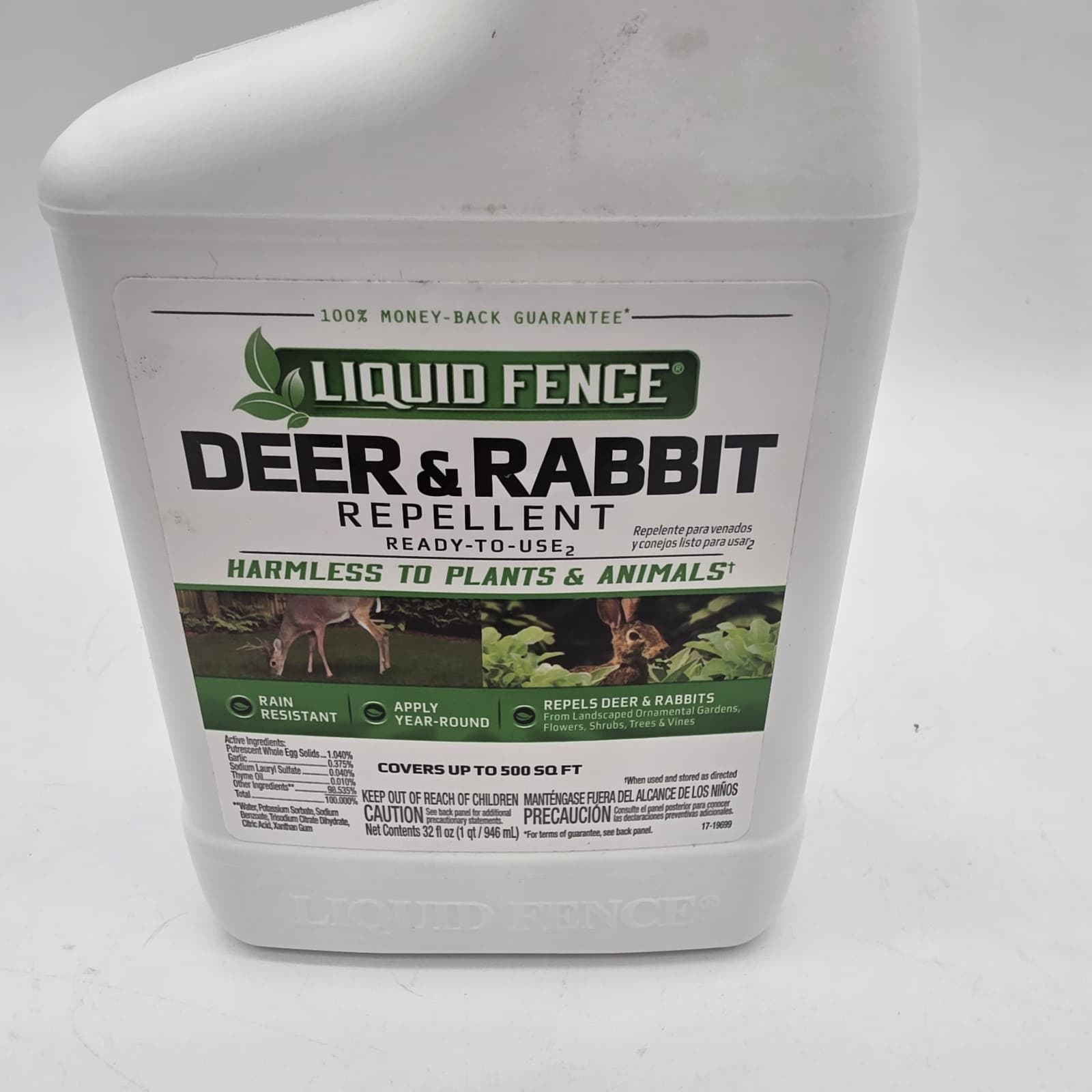 Liquid Fence Deer & Rabbit Repellent 2 PACK! Ready-to-Use, 32-Ounce, 64oz Total 2