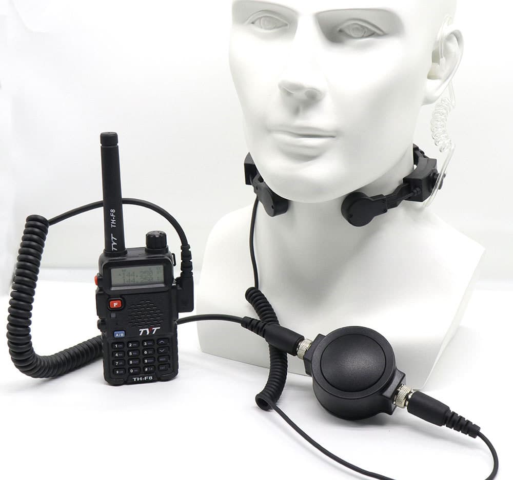 Waterproof PTT Heavy Duty Tactical Throat Mic Headset For Kenwood TYT BaoFeng