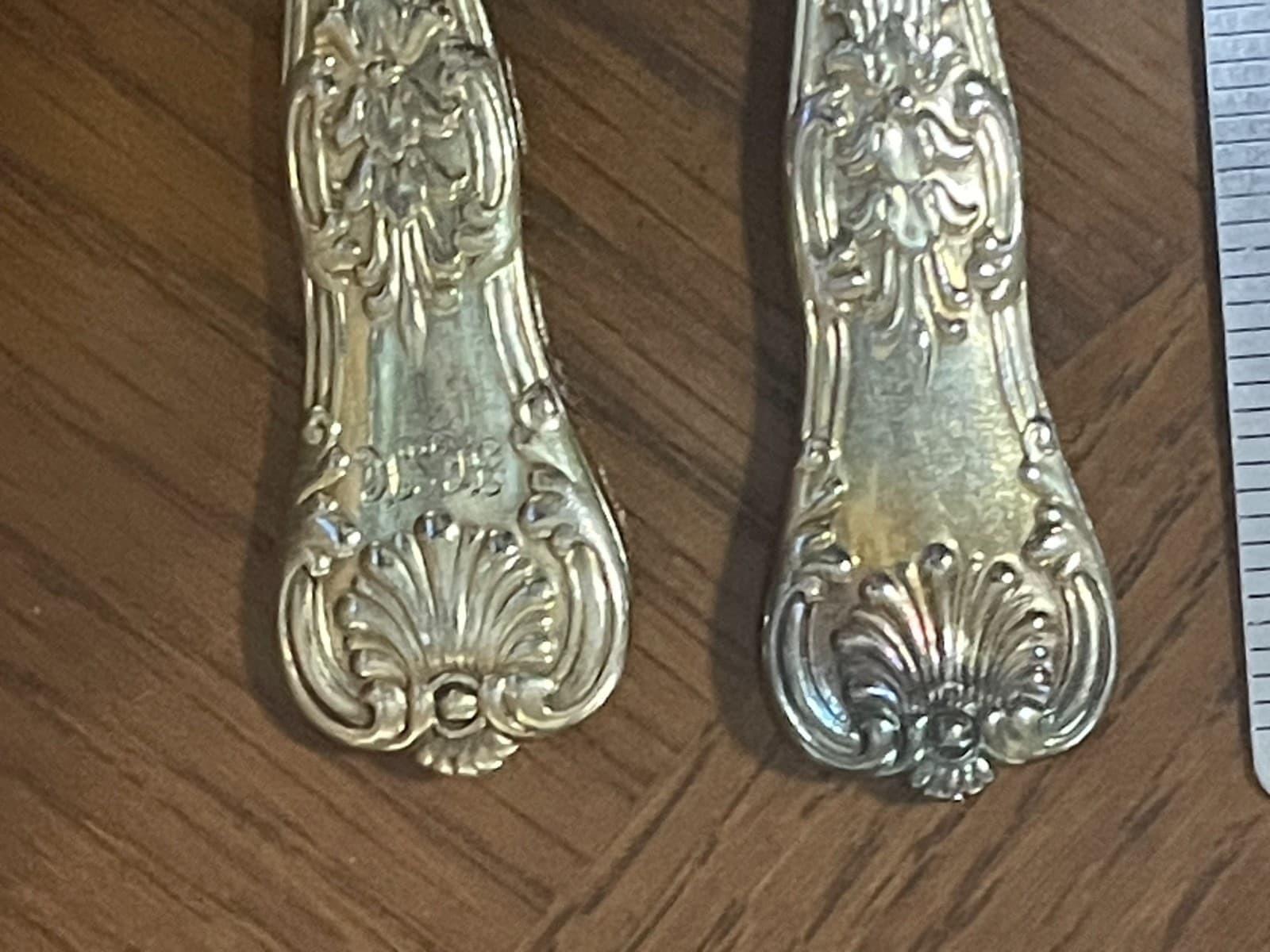 TIFFANY & CO Silverplate ENGLISH KING Goldwash Butter Spreader 3