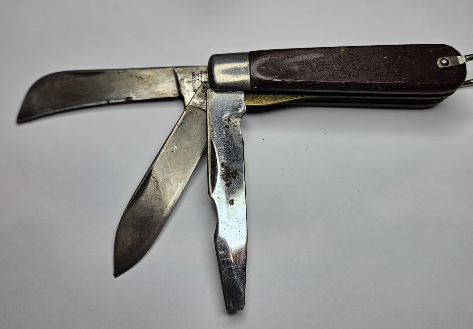 Vintage M Klein & Sons Chicago USA 3 Blade Pocket Knife 3