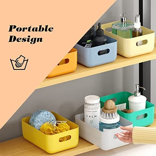 OWill 7 PCS Plastic Storage Bins and Baskets for Efficient Home 7Pcs Medium 2
