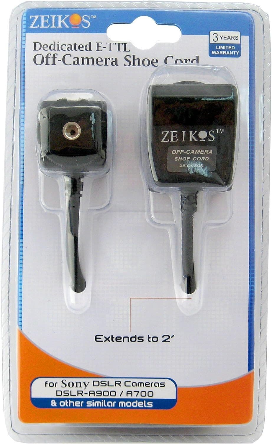 Zeikos ZE-OCSCS Off Camera Flash Cord for Sony Cameras (Black) 2