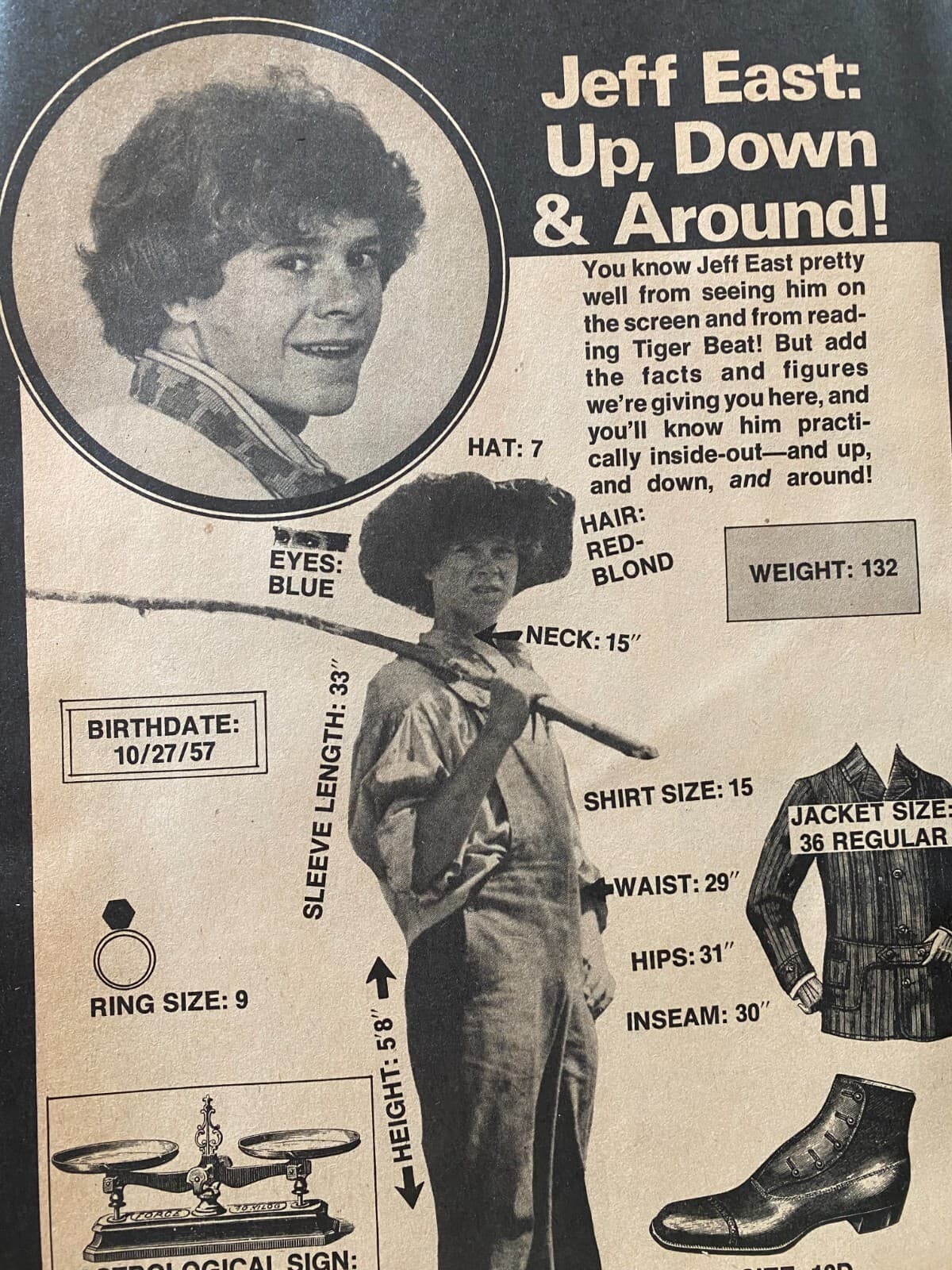 Jeff East, Full Page Vintage Clipping, aa