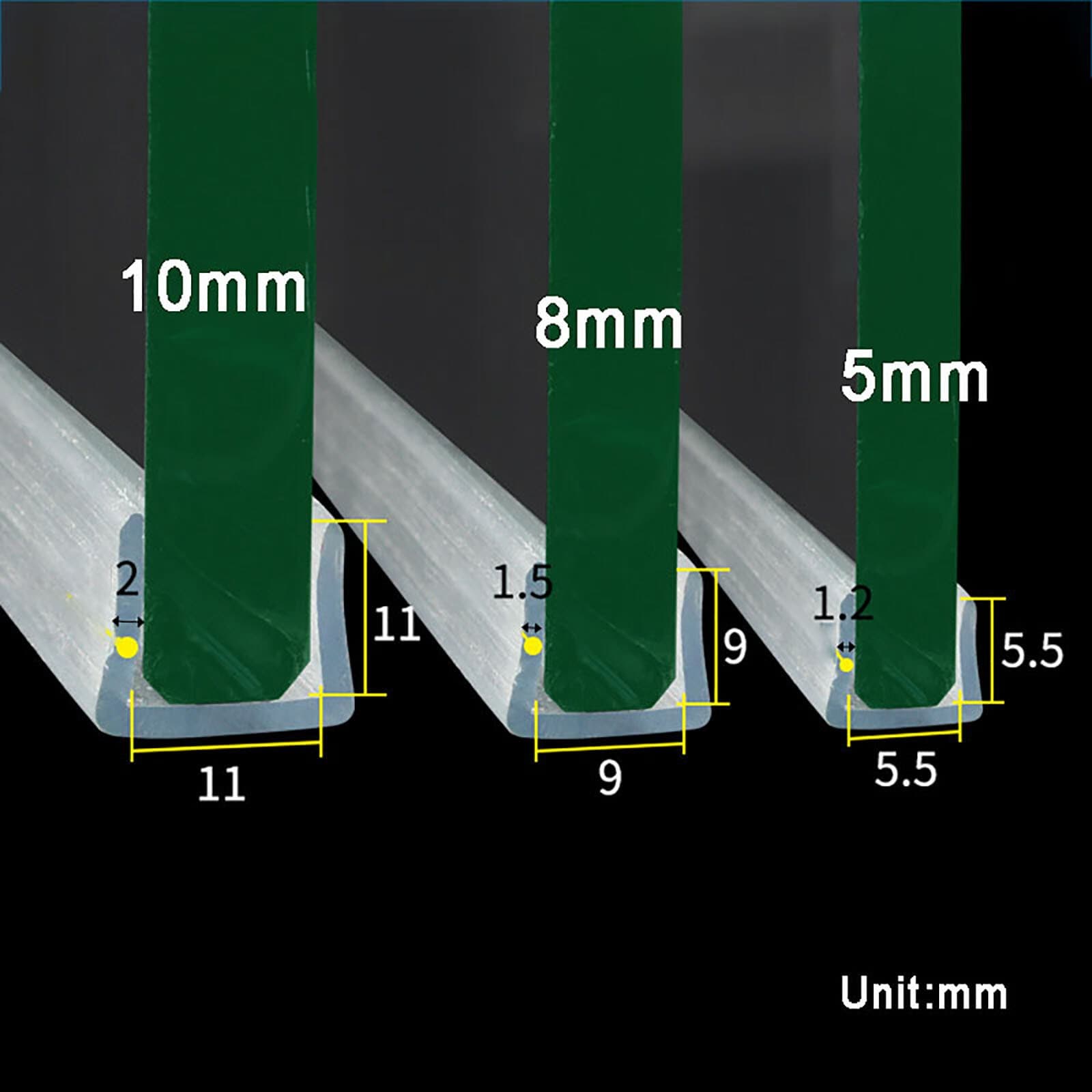 For 5/8/10mm Glass U type Bath Door Shower Screen Seal Strip Bumper Protection 6