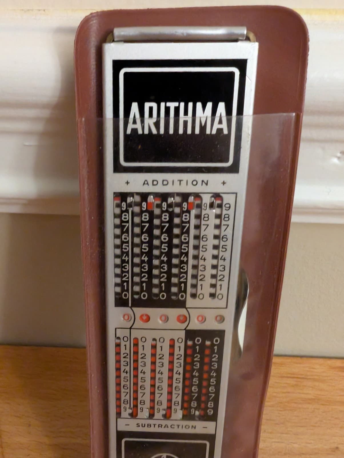 Vintage Arithma Addiator Addition Subtraction Calculator w/ Slip Case 2