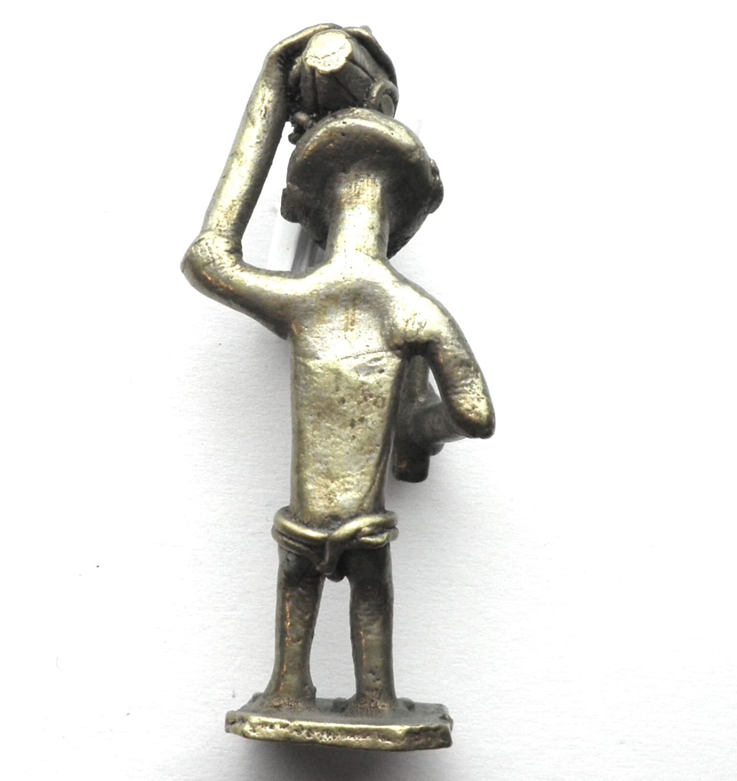 BRASS AFRICAN ASHANTI AKAN GOLD WEIGHT 1700-1900 AD Tribal Man Figure 33.8g No44 3