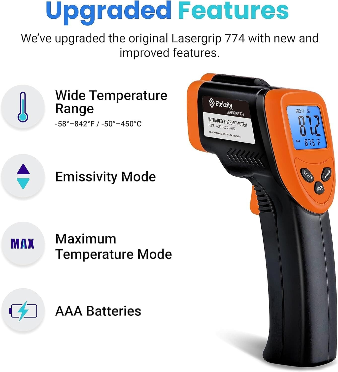 Digital Infrared Thermometer Temperature Gun Laser IR Cooking -58°F-842°F 2