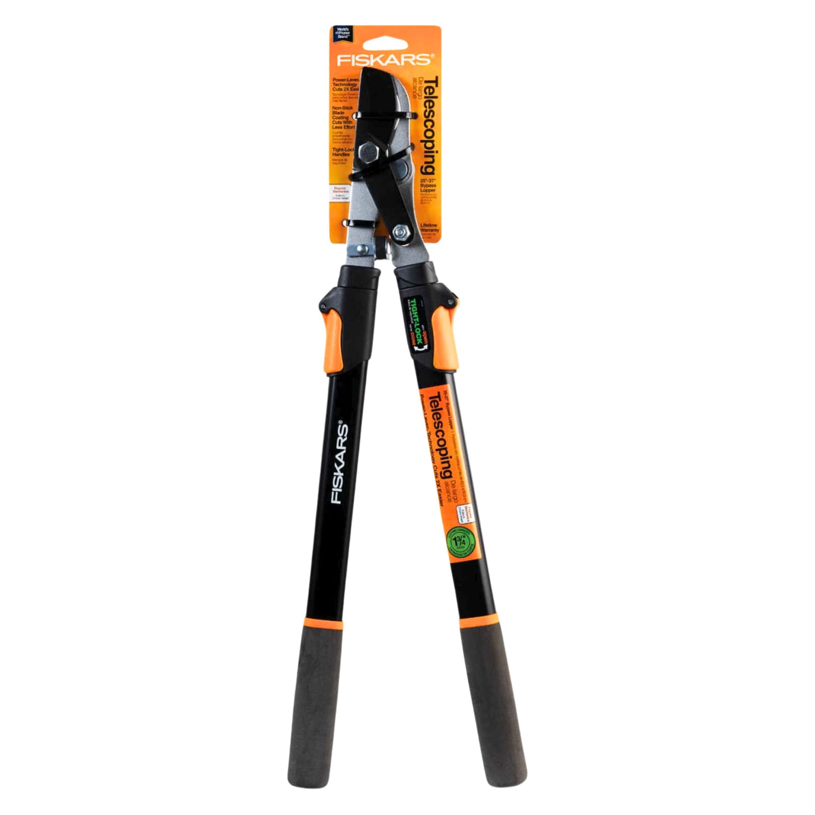 Fiskars Power-Lever Telescoping Bypass Lopper [SoftGrip]: 25 in. to 37 in. Exten