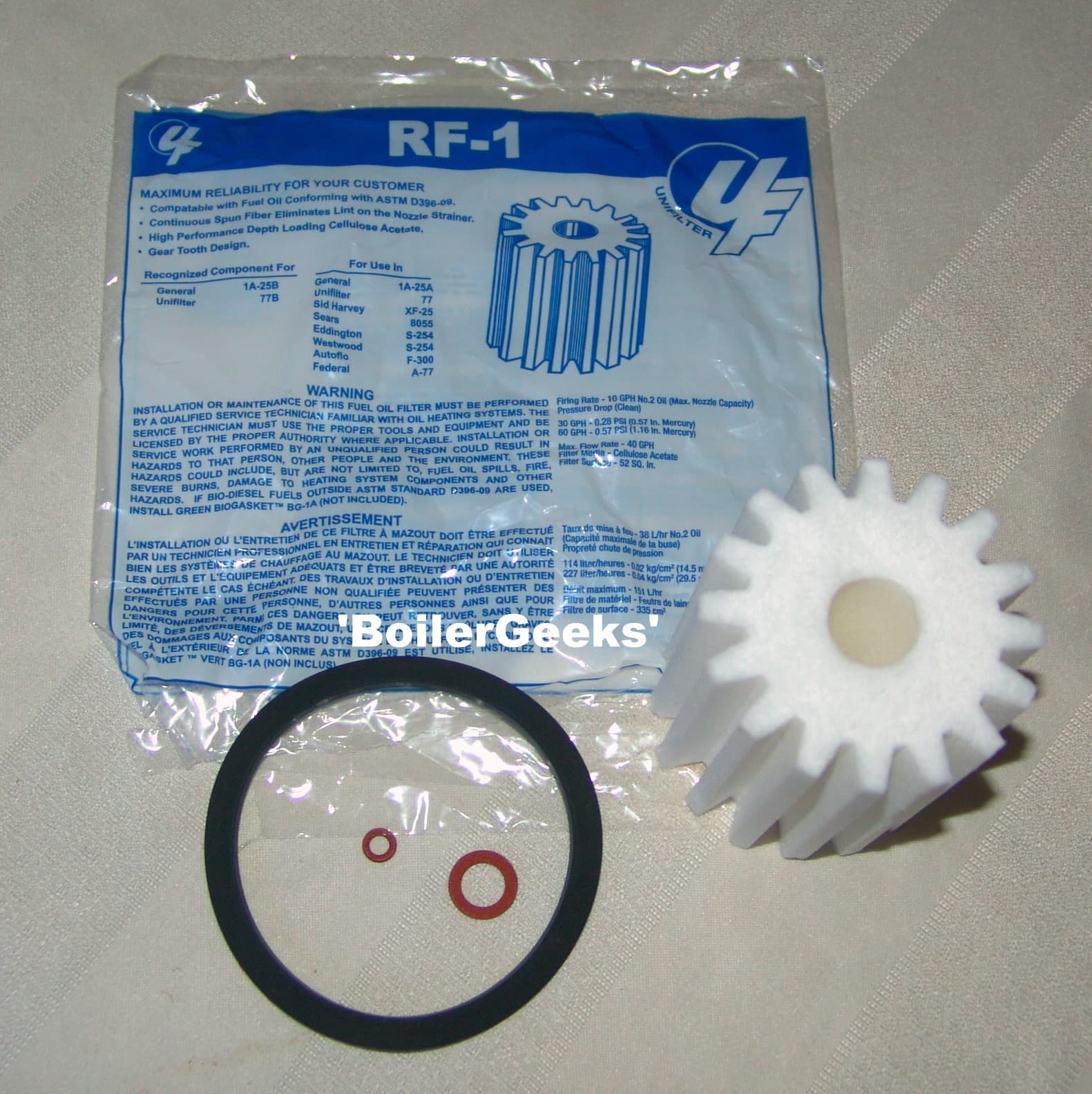 RF-1 MICRON rated HVAC FUEL OIL FILTER General 77, 1A-25, 1A-30 filter canisters
