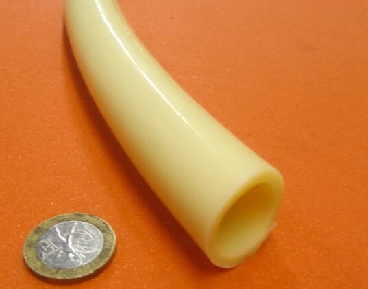 Latex Rubber Tubing Shore A35 Amber 1.0" OD x 3/4" ID x 1/8" Wall x 2 Ft Length 3