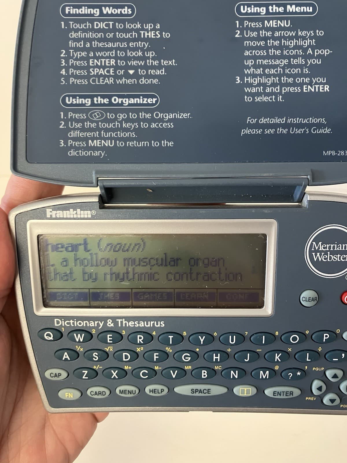 Franklin Merriam Webster MWD-1450 Handheld Electronic Dictionary Thesaurus 2