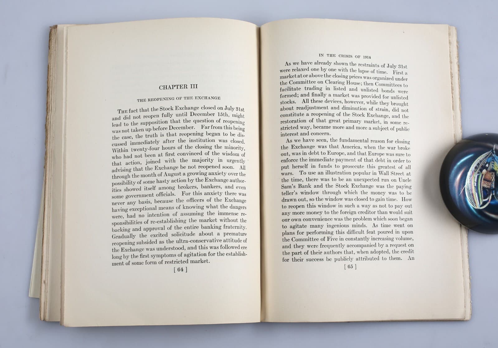 1915 New York Stock Exchange Report on the Crisis of 1914 President H.G.S. Noble 6
