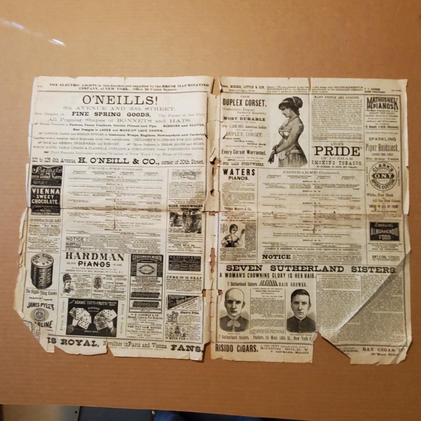 5184----1887 PT Barnum (with Forepaugh) rare program Madison Square Garden 6