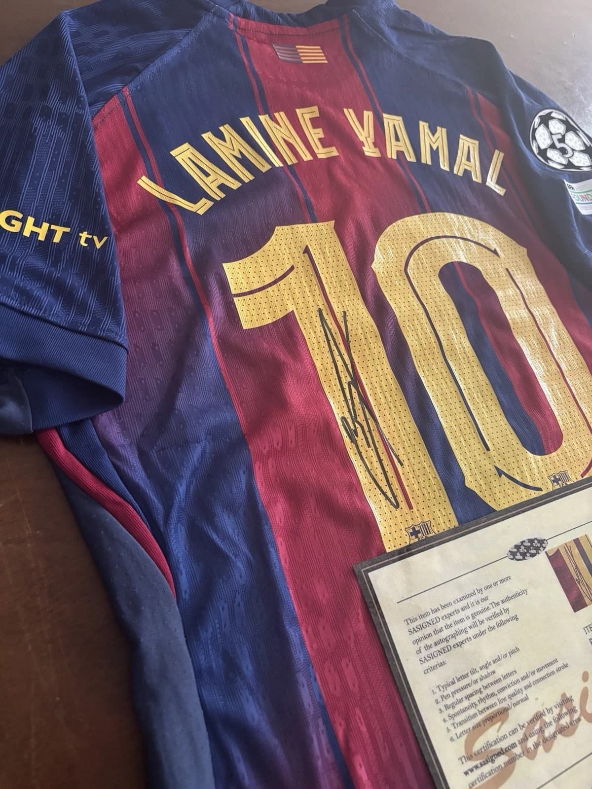 Lamine Yamal SIGNED FC Rare Barcelona Red Shirt/Jersey + COA (READ DESCRIPTION) 3
