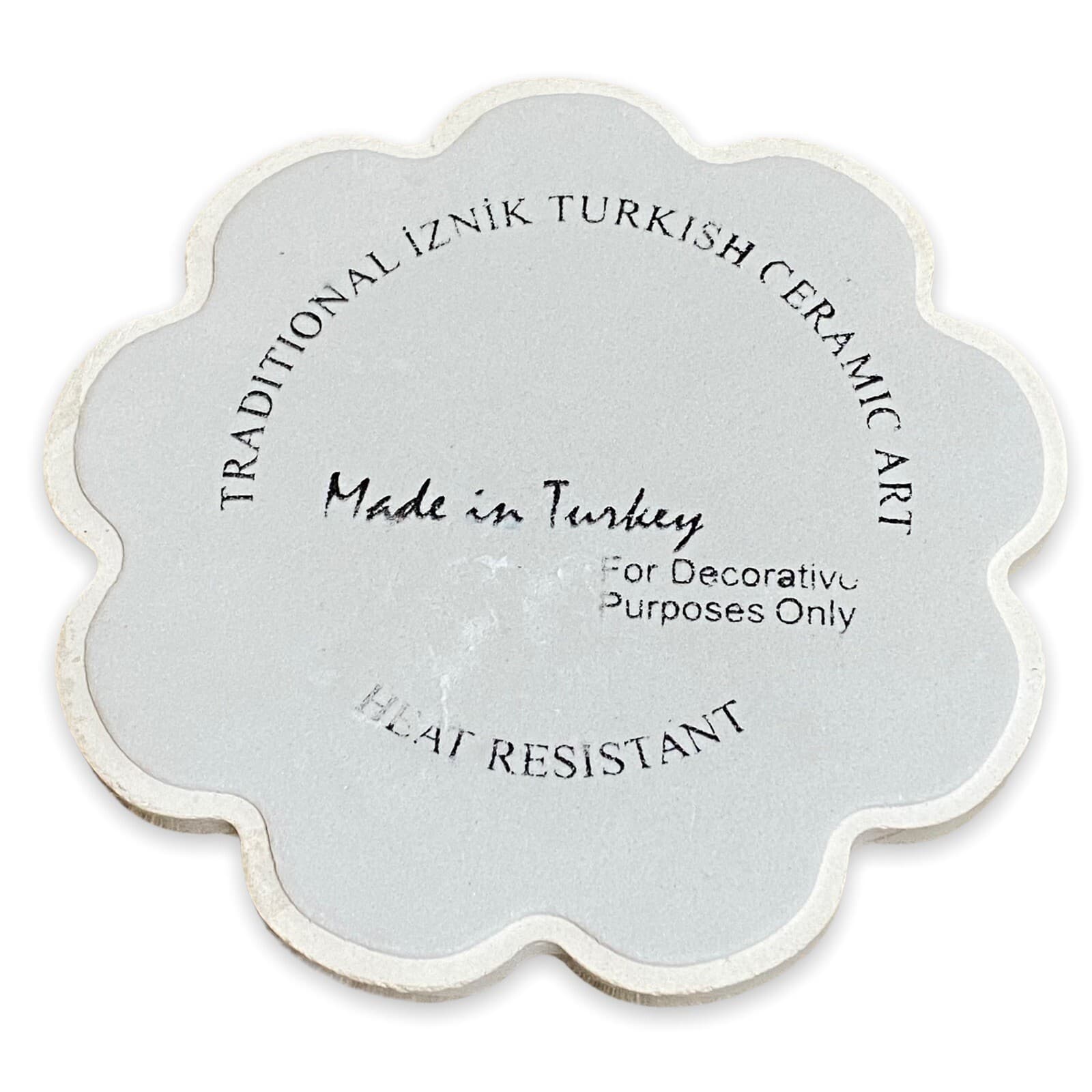 Iznik Style Ceramic Trivet Tile Turkish Floral Pottery Art 7” Boho Kitchen Decor 2