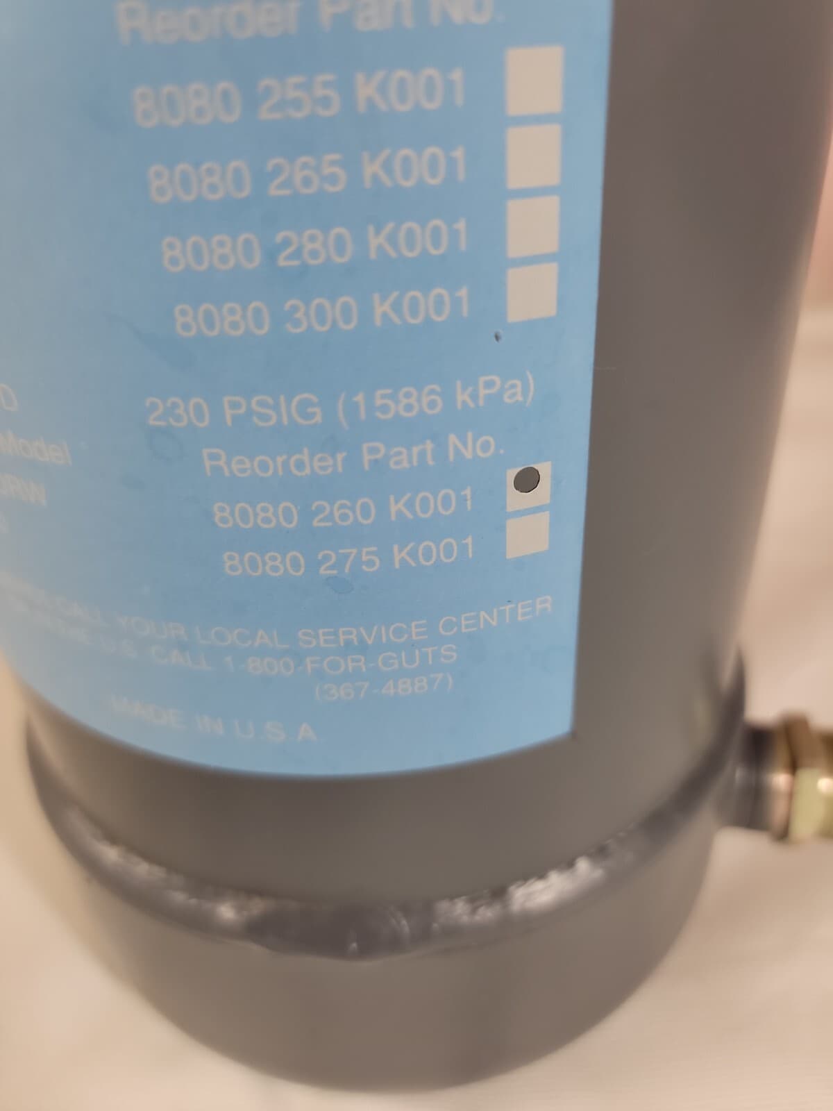 CTI-Cryogenics 8080260K001 Adsorber Helium Filtration Cartridge 230 PSIG 3