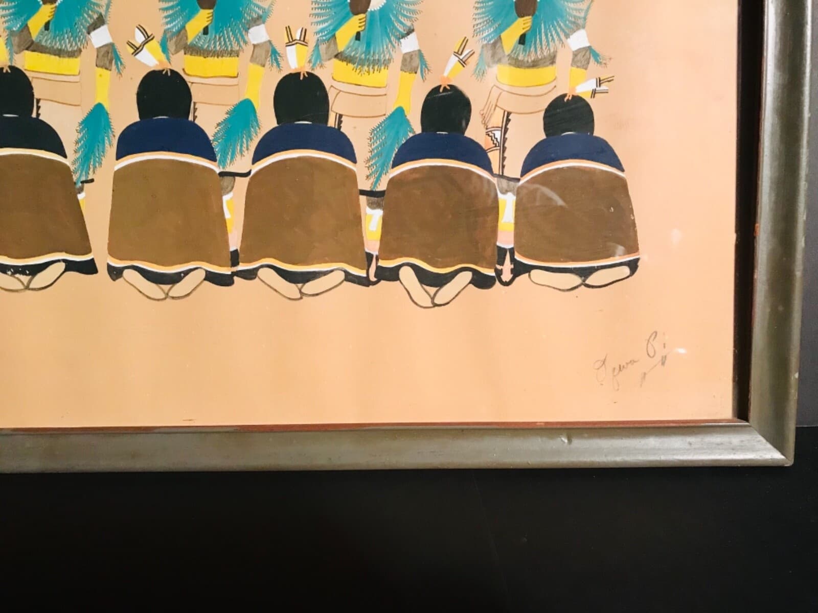 ABEL SANCHEZ / OQWA PI (SAN ILDEFONSO,1899-1971)UNTITLED,CEREMONIAL SCENE,SIGNED 4