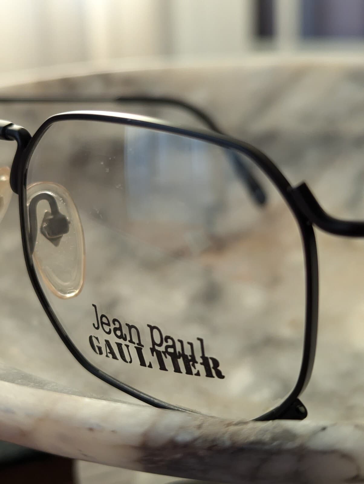 Vintage Jean Paul Gaultier Square Eyeglasses Geometric Sculptural Logo Graphic 5