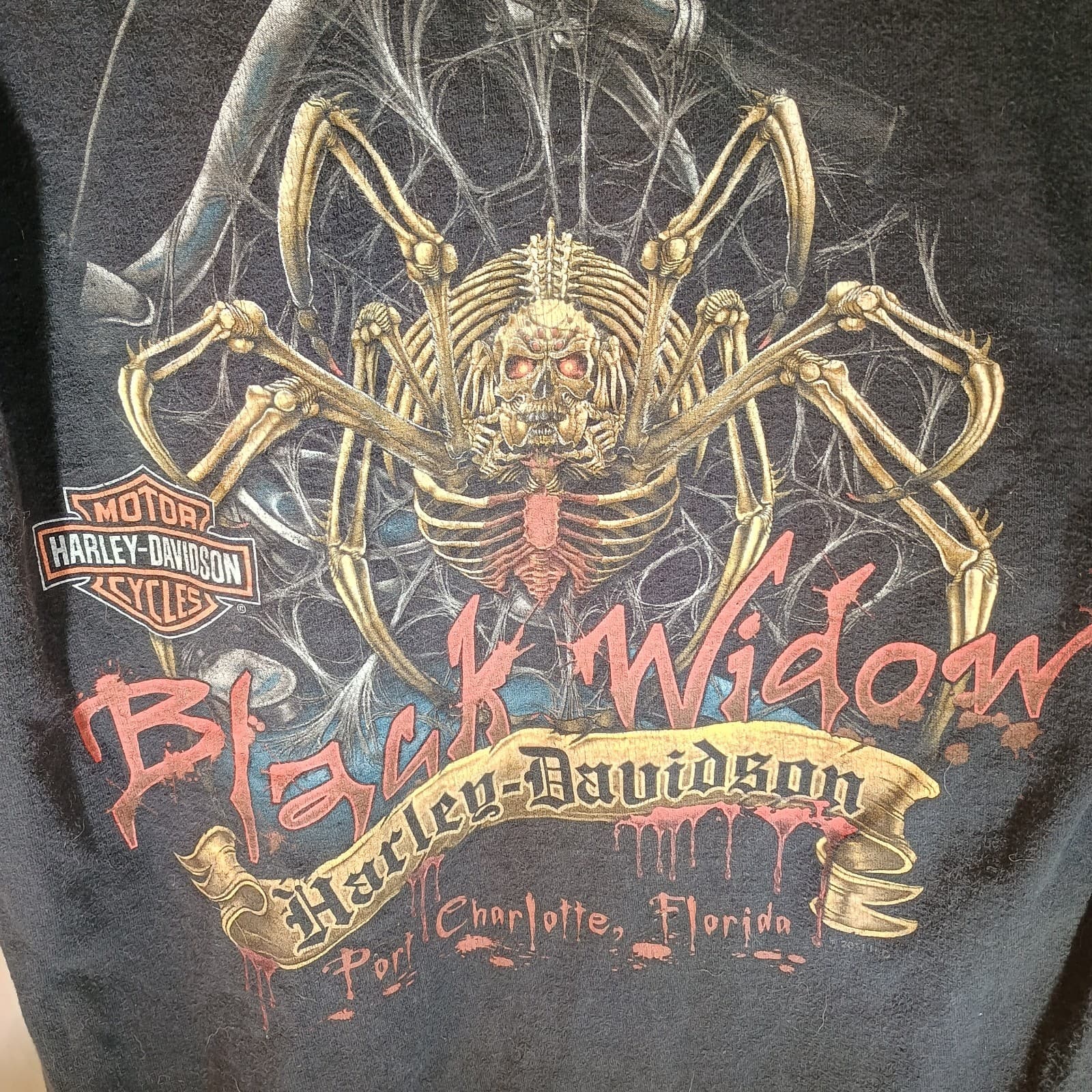 Harley-Davidson T-shirt Youth XL Black Widow Harley-Davidson Port Charlotte Fl 6