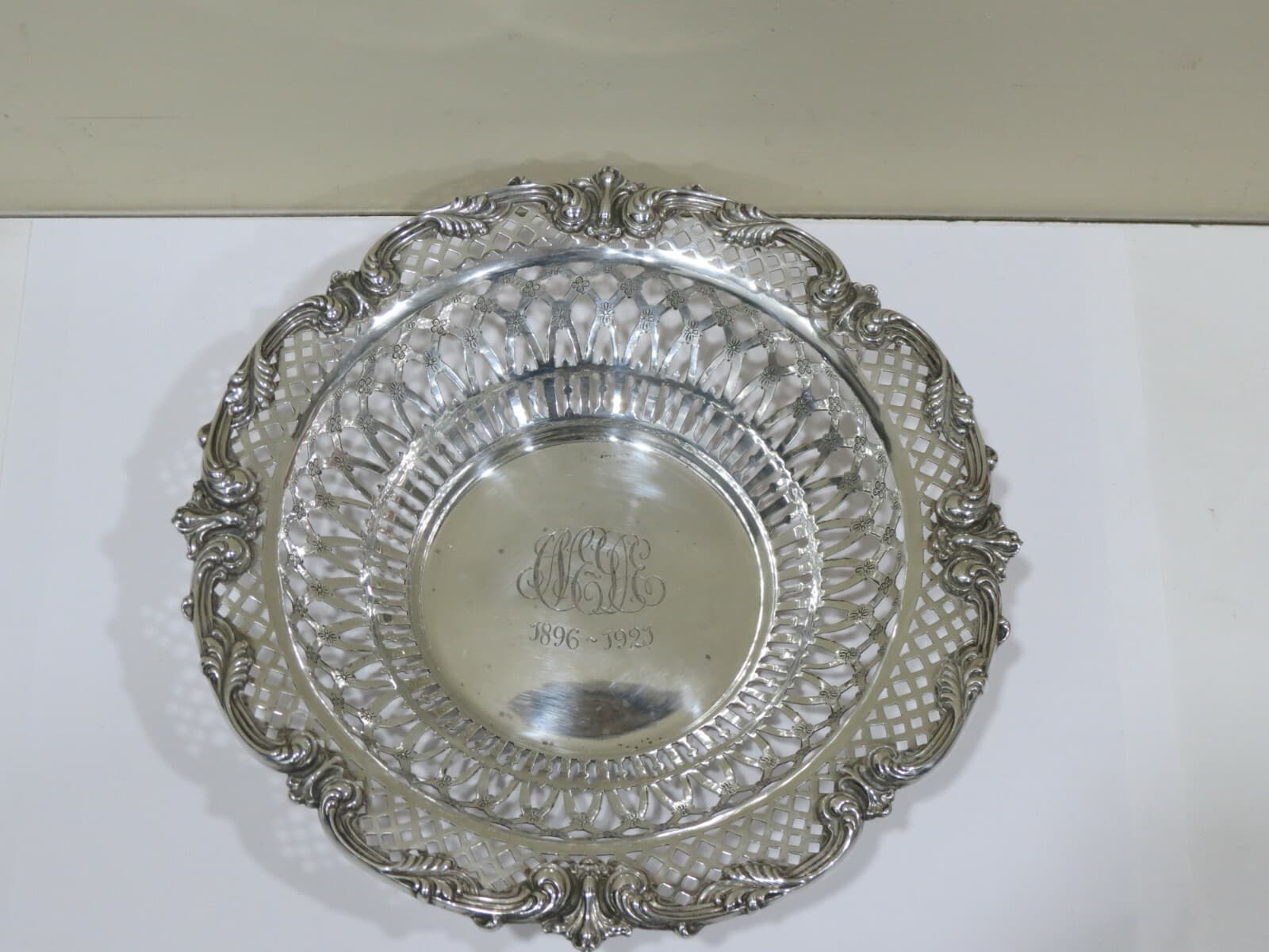 ANTIQUE BLACK STARR FROST PIERCED STERLING SILVER BOWL, NEW YORK 2