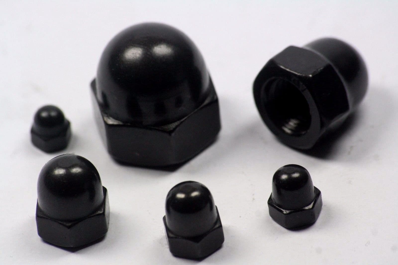 BLACK STAINLESS STEEL DOME NUTS A2-70 Stainless Steel M3 M4 M5 M6 M8 M10 M12 2