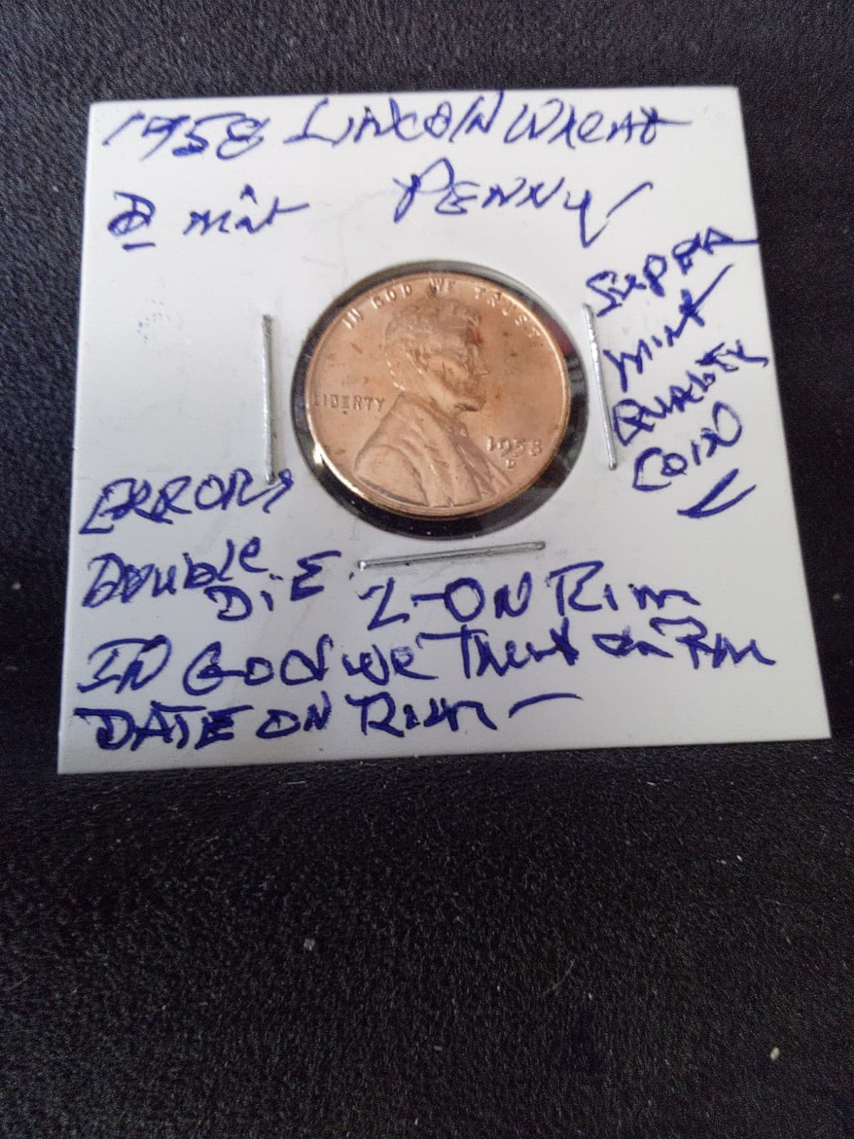 1958 Lincoln Penny Denver Mint