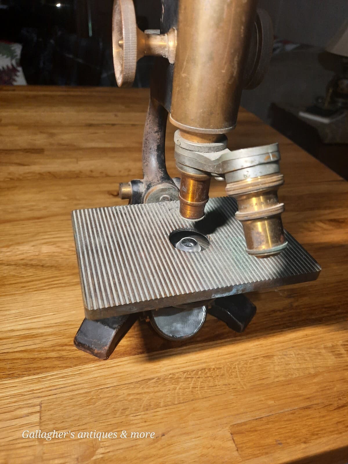 Rare Antique BAUSCH & LOMB Brass Iron Physician's Microscope Patented 1876 6