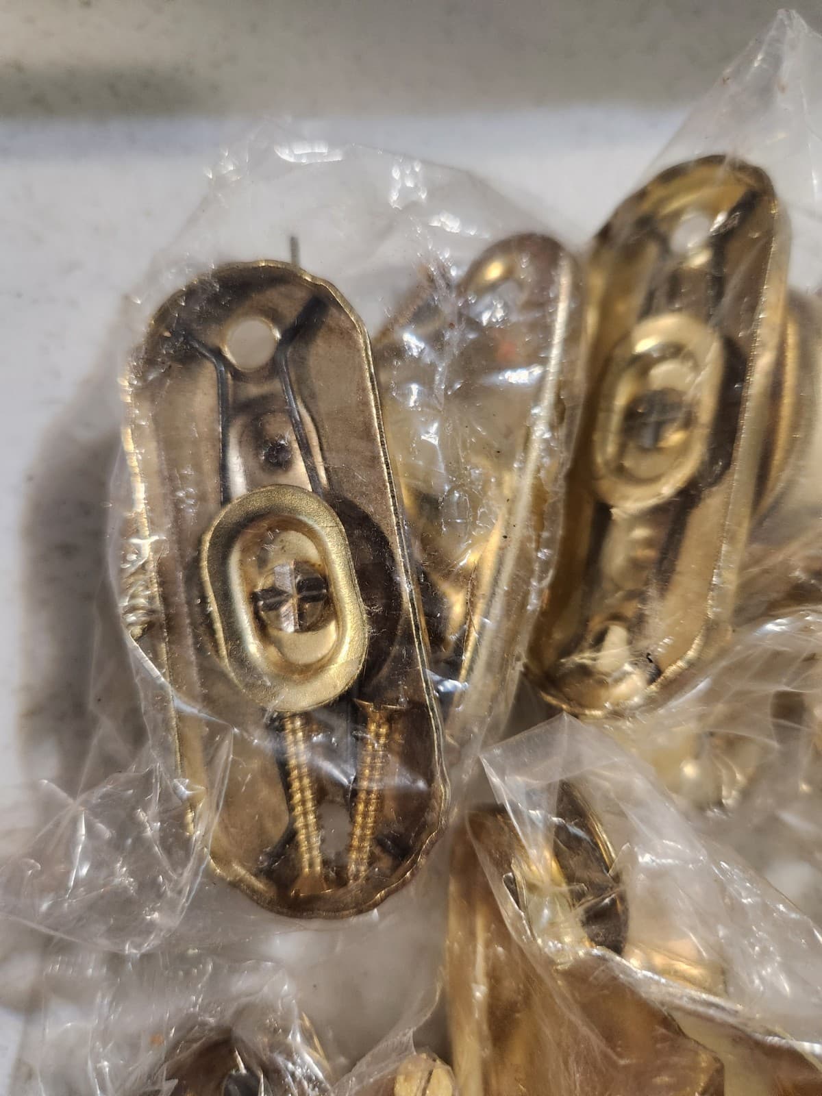 Set of 6 Moore-Handley Hardware Steel Sash Window Lock 550-DB ~ Brass ~ NOS 4