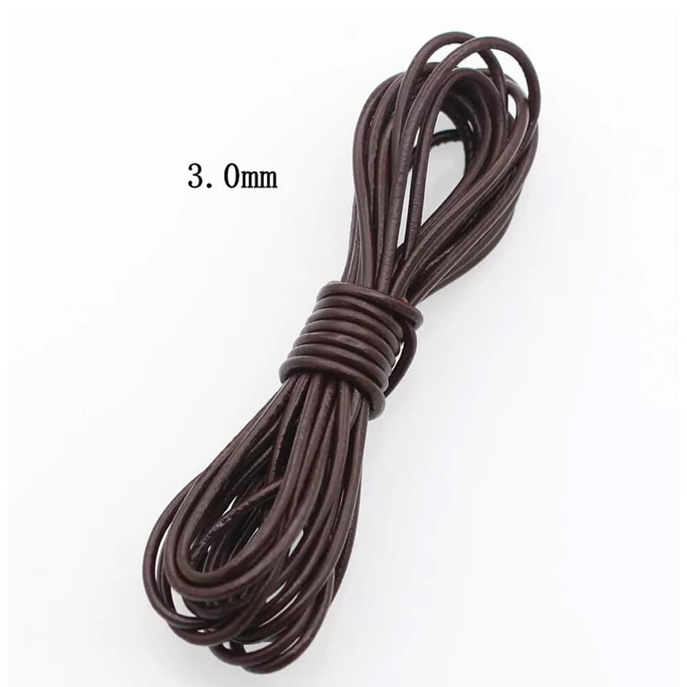 Round Cow Leather Cord Lace Rope Weave String For Necklace Bracelet Bag 16FT