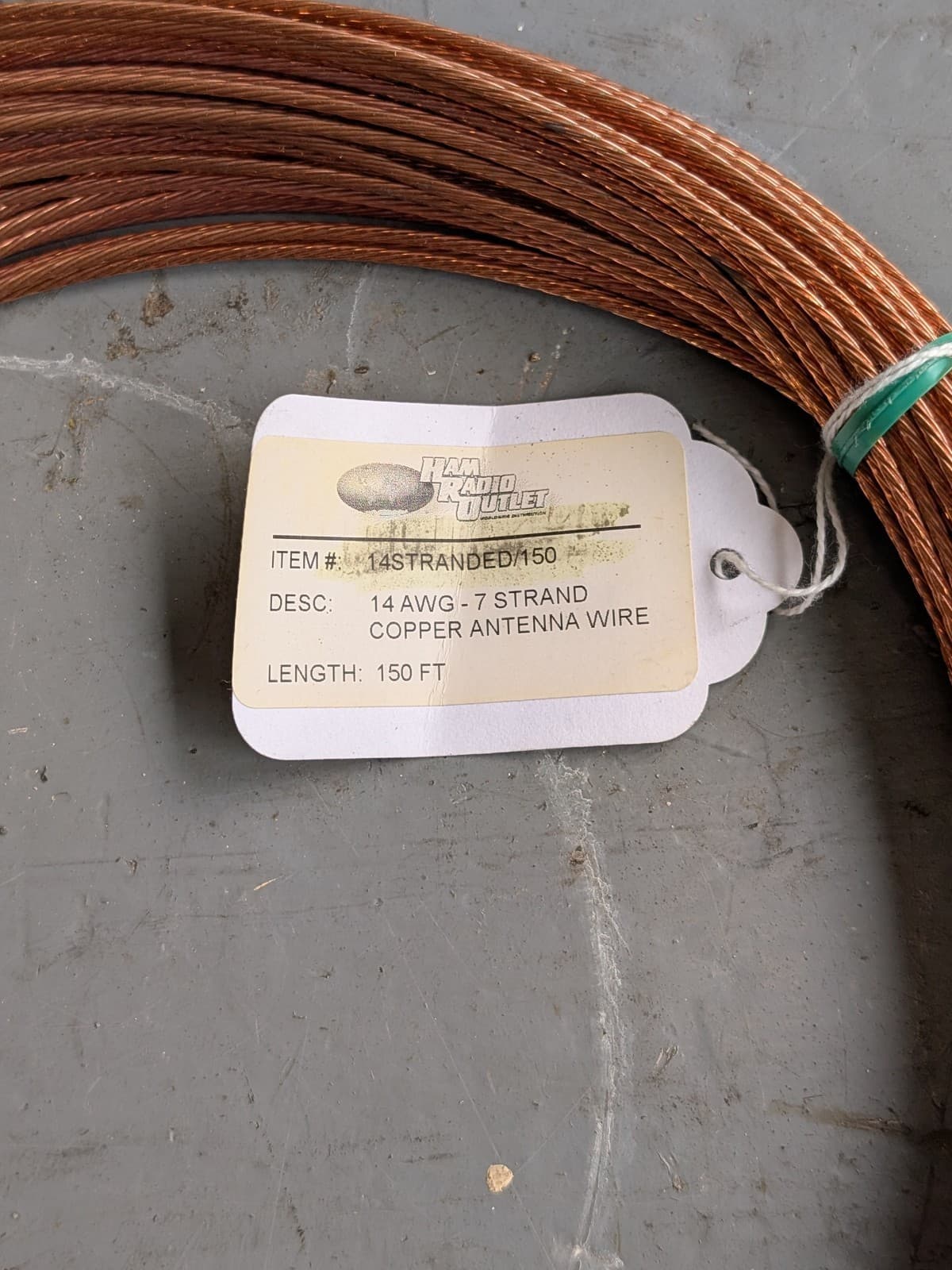 Shortwave & Ham Antenna Wire  150'  14 awg 7 Stranded Copper  2