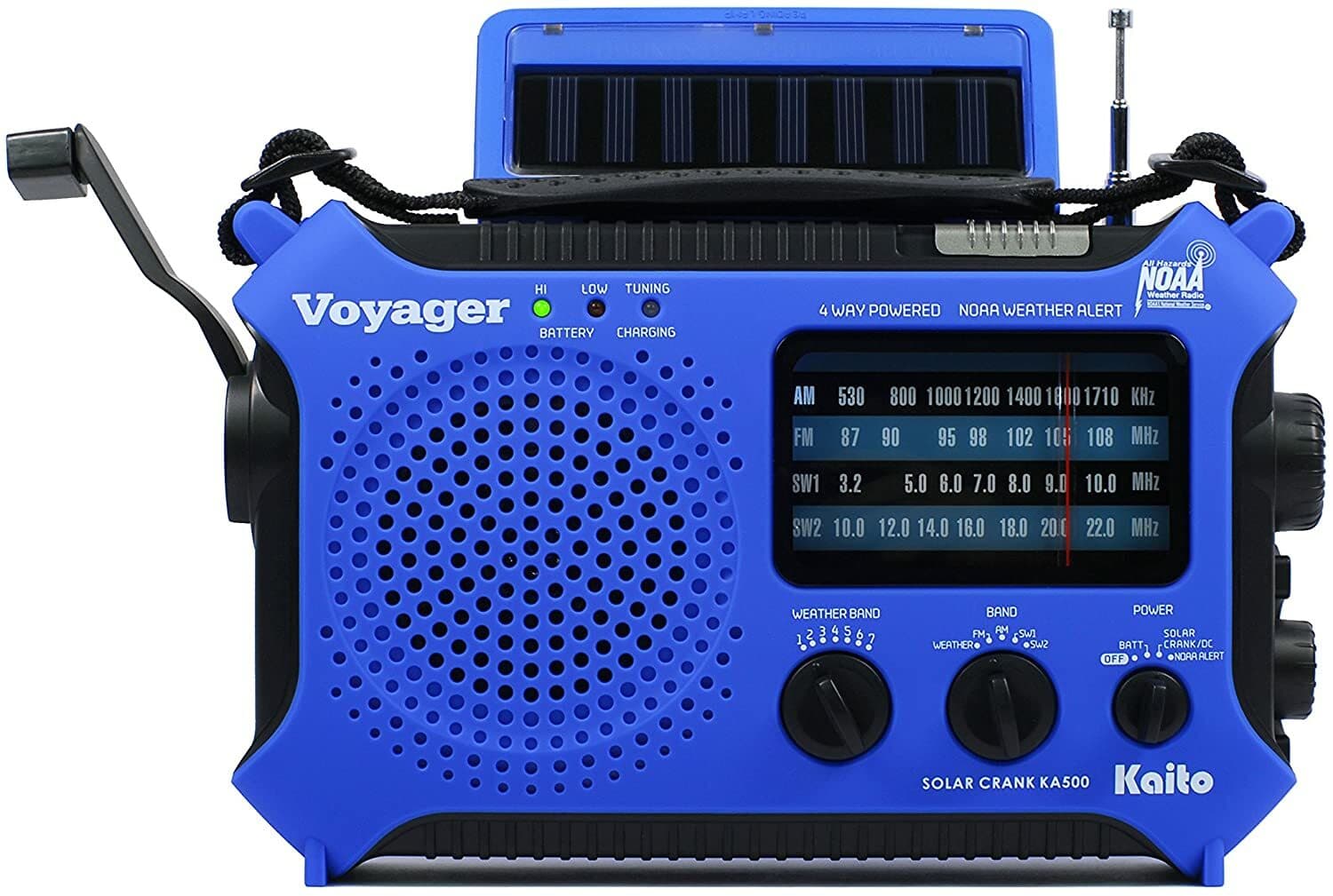 Kaito KA500 AM FM Shortwave Solar Crank Emergency NOAA Weather Alert Radio Blue 2