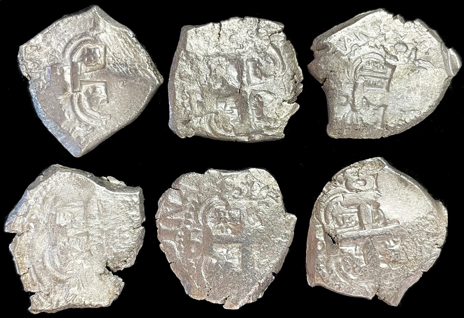 1751-1753 SILVER BOLIVIA POTOSI 4 REALES FERDINAND VI SALVAGED COBS UNKNOW WRECK 2