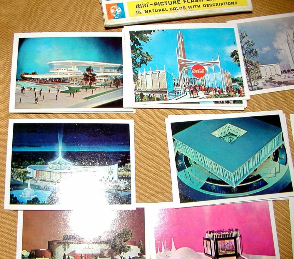 1964 New York  Worlds  Fair Flash  Cards 24 Card Set Mint & 14 Night Views  Mint 6
