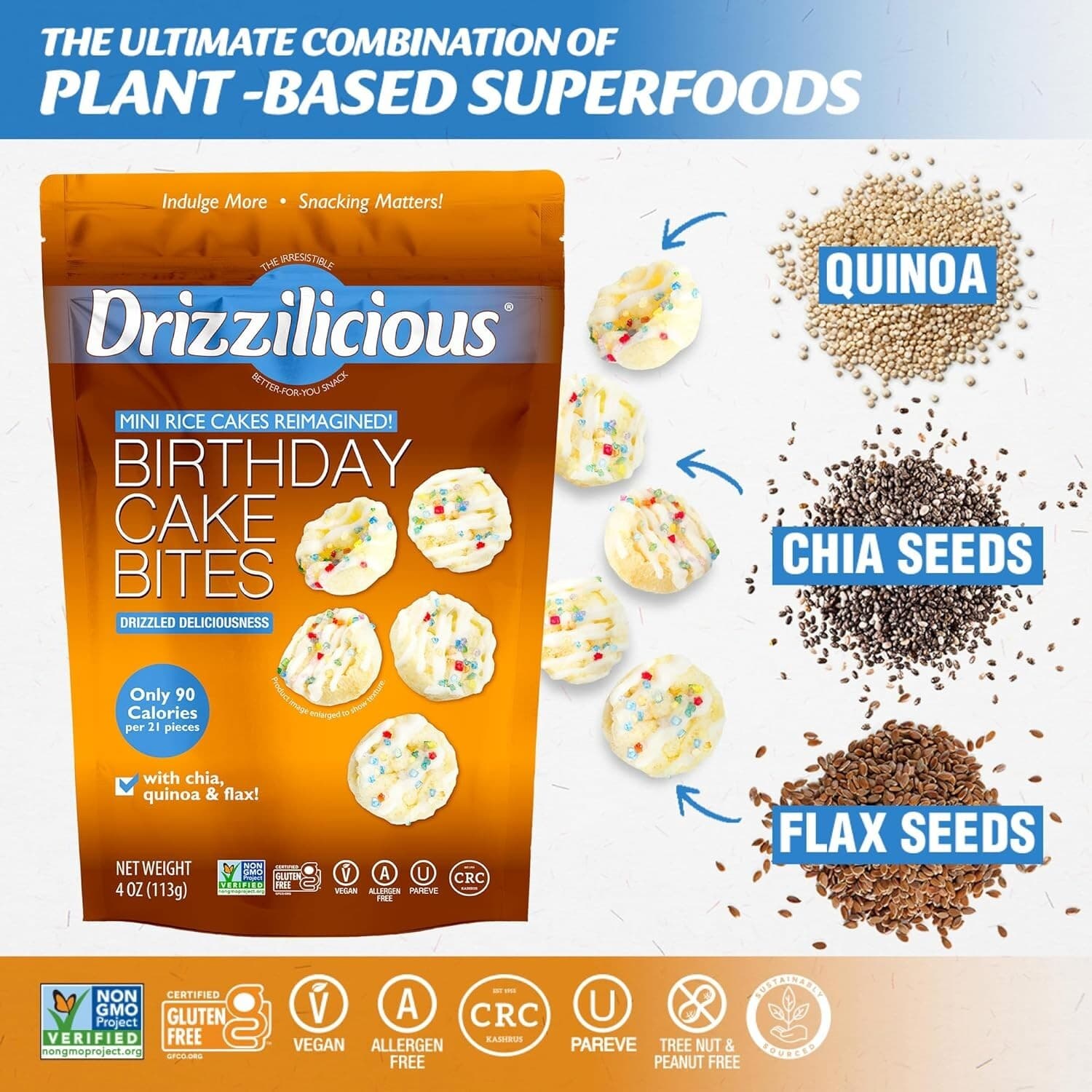 Drizzilicious Mini Rice Cake Healthy Crisps Snack Gluten Free Snacks 3