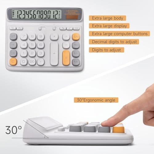  Desktop Calculator, 12-DigitargeCD Display, Big Computer-Style Keys, L Gray 5