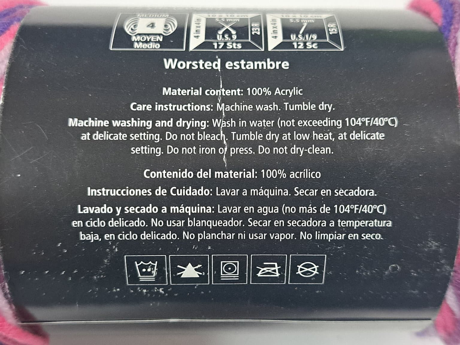 Mainstays Crochet Thread 100% Acrylic Purple Multi 285 yd Ball 4