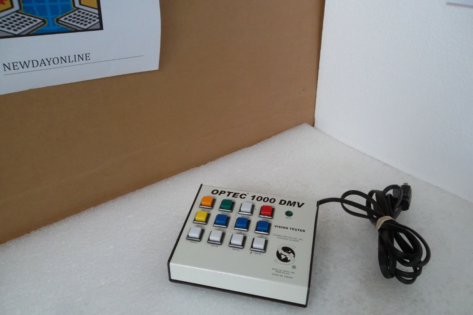 Stereo Optical OPTEC 1000 DMV Vision Tester / Screener Keypad Controller WORKS 3