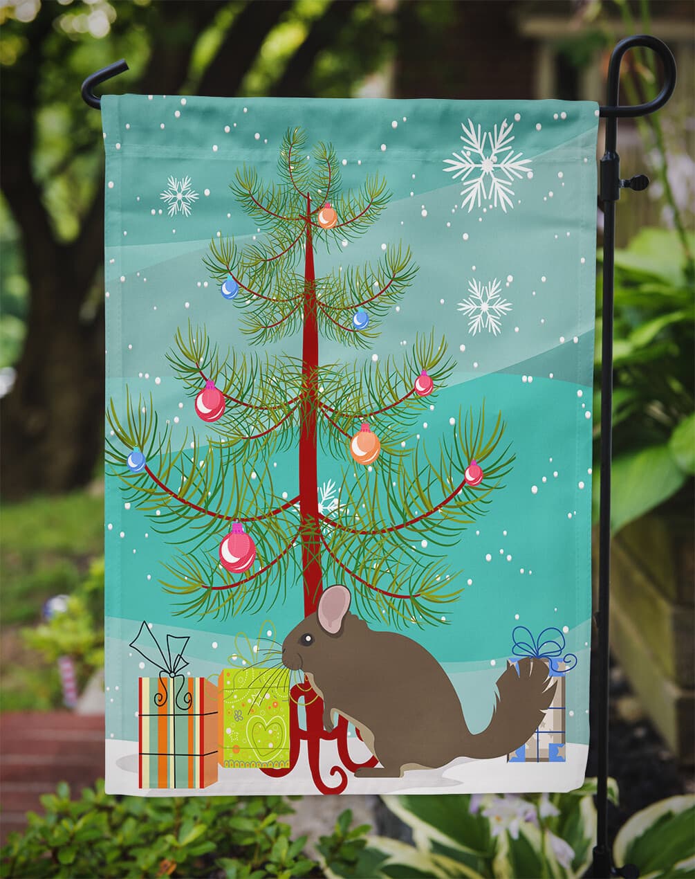 Chinchilla Christmas Flag Garden Size BB9242GF 3